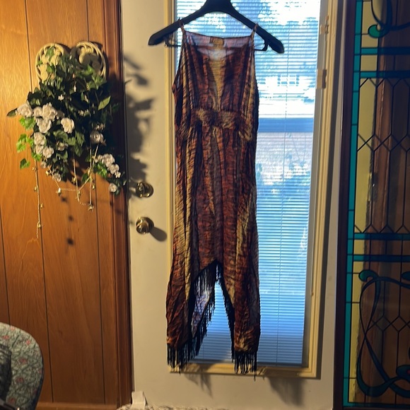 Large size summer dress below the knee and long. Very good condition. - Picture 2 of 2